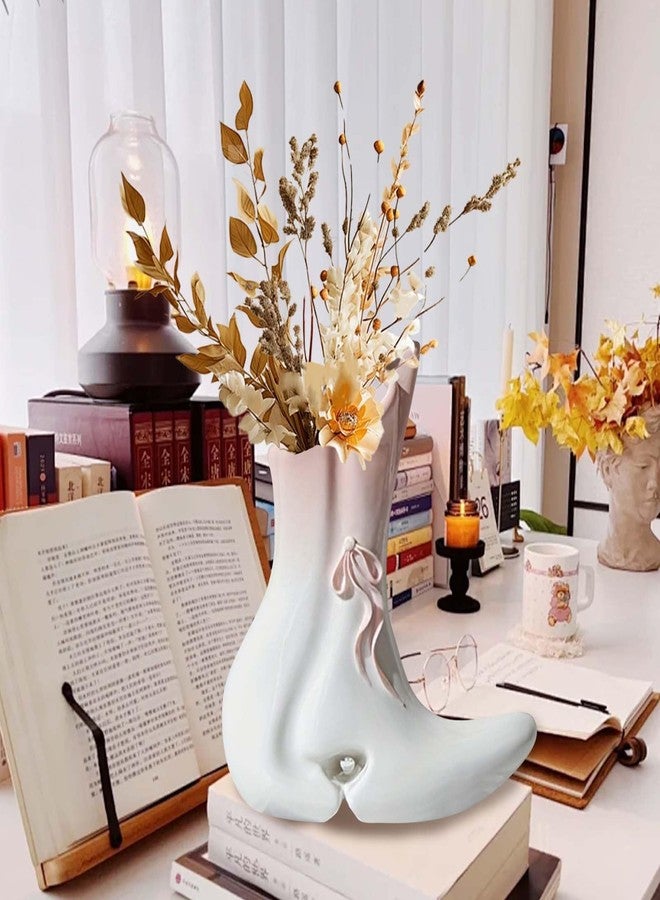 Kuabiz Cowgirl Boot Vase 9.5 Inch Creative Cowboy Boot Vase Ceramic Cowgirl Flower Arrangements Western Aesthetic Vases for Flowers Tables Modern Room Birthday Party Baby Shower Wedding Decor - Image 5